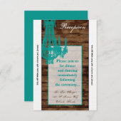 3.5x7 Receptie Kaart Westerne rustieke kroonluchte (Voorkant / Achterkant)