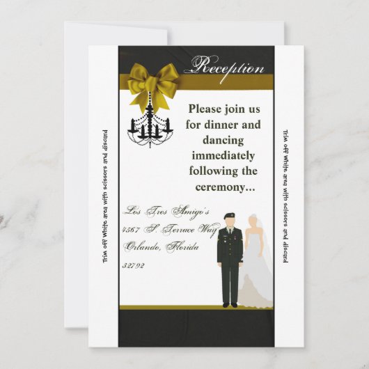 3.5x7 Reception Kaart ARMY Uniform Groom Bride ver (Voorkant)