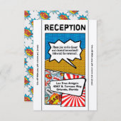 3.5x7 Reception Kaart Comic Strip Book Pop Art Cou (Voorkant / Achterkant)