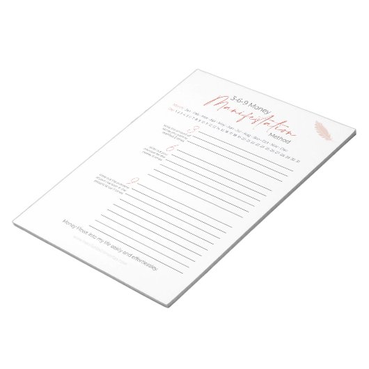 3-6-9 Méthode Loi du Bloc-notes d'attraction (Incliné)