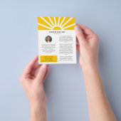 3 | Aangepaste Foto Modern Sunrise Yellow Business Flyer (Hand)