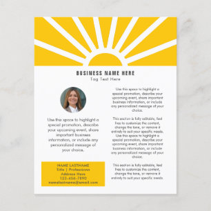 3   Aangepaste Foto Modern Sunrise Yellow Business Flyer