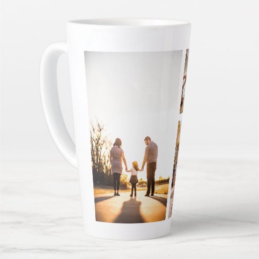 3 Aangepaste fotocollage op maat Latte Mok (Linkerhoek)