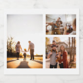 3 Aangepaste fotocollage op maat Sparkling Wijnetiket (Enkel label)