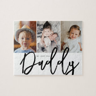 3 aangepaste foto's we love you papa puzzel cadeau