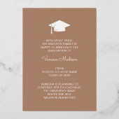 3 Aankondiging Foto modern script Tan Brown Afstud (Achterkant)