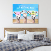 3 Alpaca's Het leven is beter op het strand! DIY,  Canvas Afdruk (Insitu (Slaapkamer))