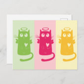 3 Angelic Cats Briefkaart (Voorkant / Achterkant)