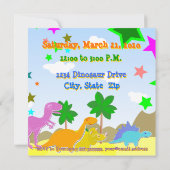 3 Anniversaire Dinosaures Invitations (Dos)