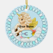 3 ans Anniversaire Unicorn décorations personnalis (Devant)