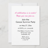 3 ans Cancer du sein Survivante Invitation de la f (Dos)