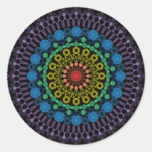 3" autocollant rond avec le mandala de vélo de