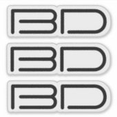 3 autocollants Black Monogram Logo Ordinateur port (Devant)