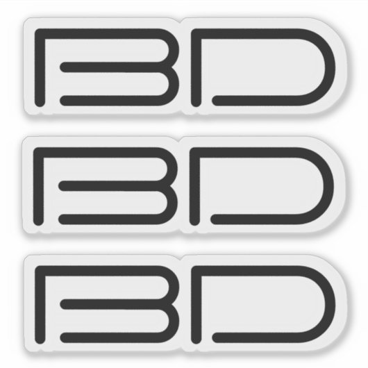 3 autocollants Black Monogram Logo Ordinateur port (Devant)