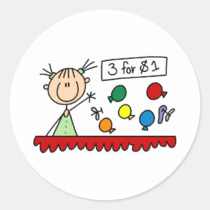 3 autocollants bonhomme allumette pour 1 $