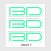 3 autocollants Neon Monogram Logo Ordinateur porta (Feuille)