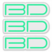 3 autocollants Neon Monogram Logo Ordinateur porta (Devant)