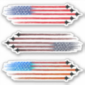 3 Autocollants vinyle scrapbook avion drapeau amér (Devant)