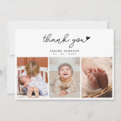 3 Baby shower photo moderne écrit à la main Merci (Devant)