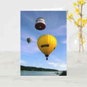 3 Ballons carte d'anniversaire (Fleur jaune)