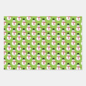 3 beau Snowman & Père Noël Papier d'enveloppement (Devant)