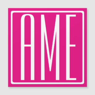 3 Beginletter Monogram Wit Op Heet Roze