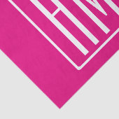 3 Beginletter Monogram | Wit Op Heet Roze Tissuepapier (Detail)