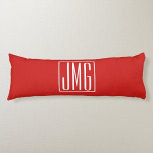 3 Beginletters Monogram Rood & Wit (of doe-het-z Lichaamskussen