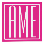 3 Beginletters Monogram | Wit Op Heet Roze Kubus (Rechts)