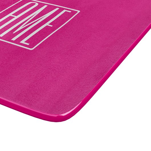 3 Beginletters Monogram | Wit Op Heet Roze Snijplank (Hoek)