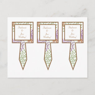 3 Beker Cake Picks Paarse en Groene Bloemen Briefkaart