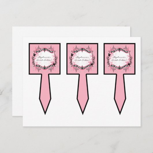 3 Beker dikbekkens Meiselly Butterfly Zebra Print Briefkaart (Voorkant / Achterkant)