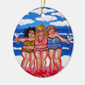 3 Best Friend Martini Beach Divas Round Ornament (Links)
