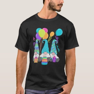 3 Birthday Gnomen Birthday Cake, Cadeaus, Confett T-shirt