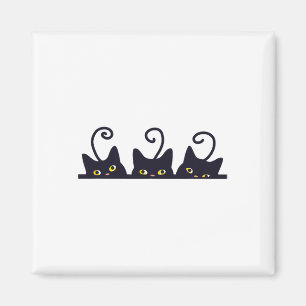 3 Black Cats Funny Cat Lovers Design Vrouwen Manne Magneet