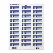 3 Blauwe kerstbomen Retouradres Etiket (Full Sheet)