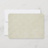 3 Blauwgroen Waterverf Rozen op Tan Damask Dank u Bedankkaart (Achterkant)