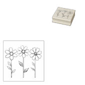 3 bloemen overzicht 	rubberstempel (Gestempeld)