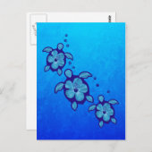 3 Blue Honu Turtles Briefkaart (Voorkant / Achterkant)