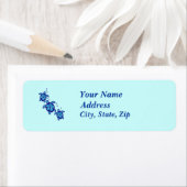 3 Blue Honu Turtles Etiket (Insitu)