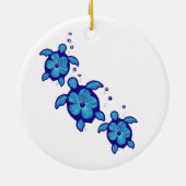 3 Blue Honu Turtles Keramisch Ornament (Achterkant)