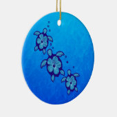 3 Blue Honu Turtles Keramisch Ornament (Rechts)