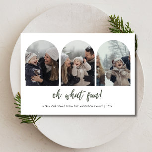 3 boog foto familie kerst oh wat leuk Baby Feestdagenkaart