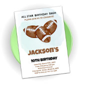 3 Bruin Football - Birthday-uitnodigingen Kaart
