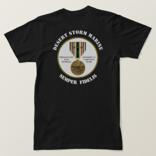 3 CAMPAIGN STARS Desert Storm Marine SEMPER Fi T-shirt