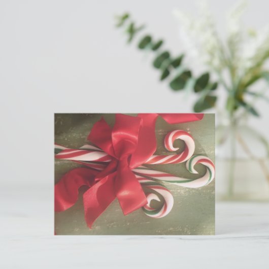 3 Candy Canes Holiday Briefkaart (Staand voorkant)