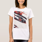 **"3 Car Drag Race Design T-Shirt – Snel en Furio (Voorkant)