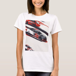 **"3 Car Drag Race Design T-Shirt – Snel en Furio