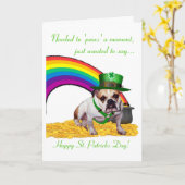 3. Carte de jour de St Patricks de bouledogue (Fleur jaune)