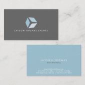 3 Carte de visite Logo Carré (Gris) (Devant / Derrière)